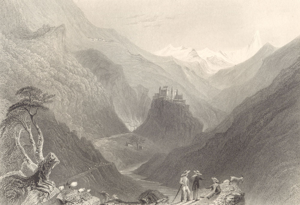 HAUTES-ALPES. Val Queyras entry of the Valley Arvieux. Castle. BARTLETT 1838